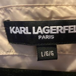 Karl Lagerfeld black lace puffer jacket
